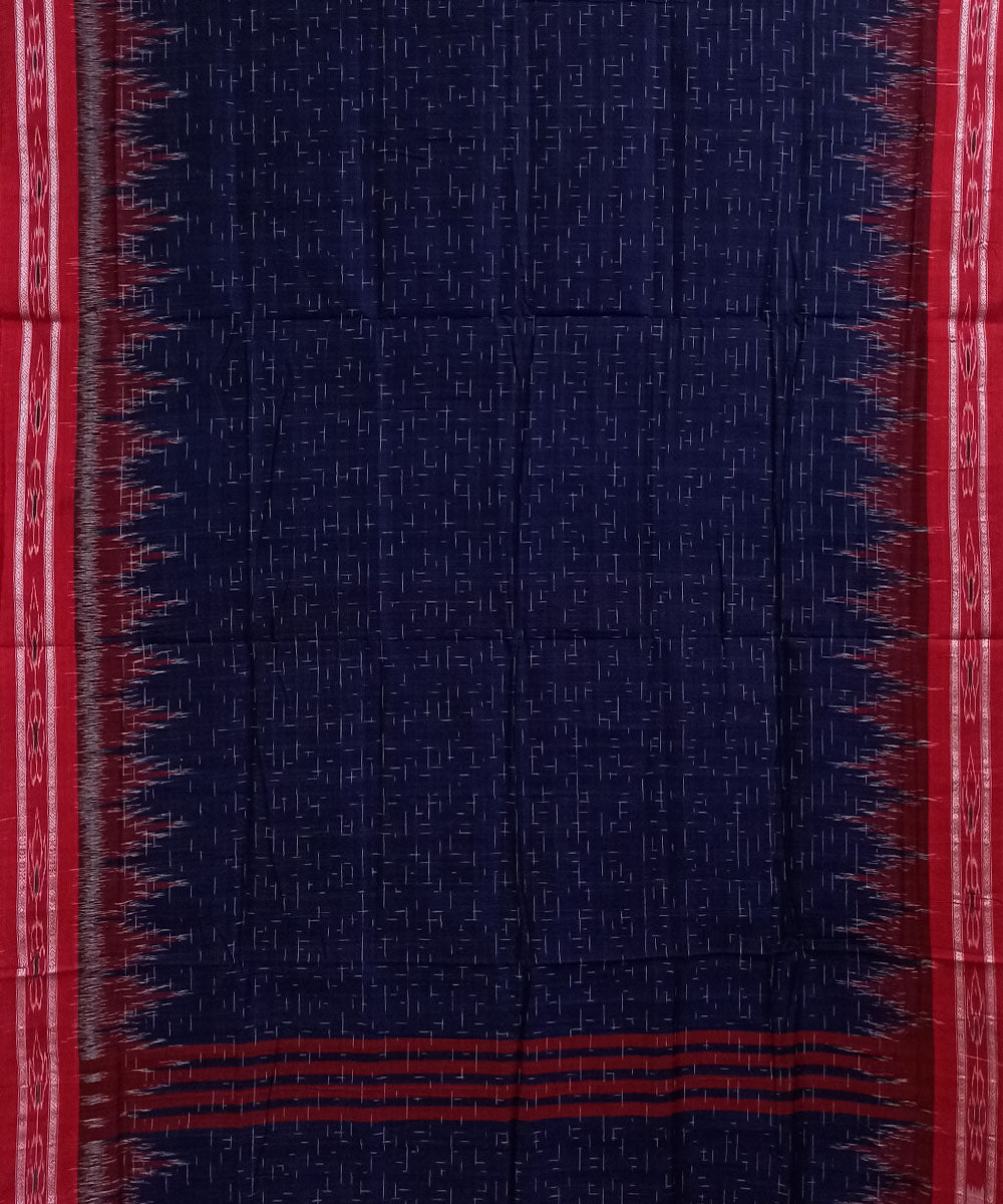 Navy blue red cotton handloom nuapatna saree