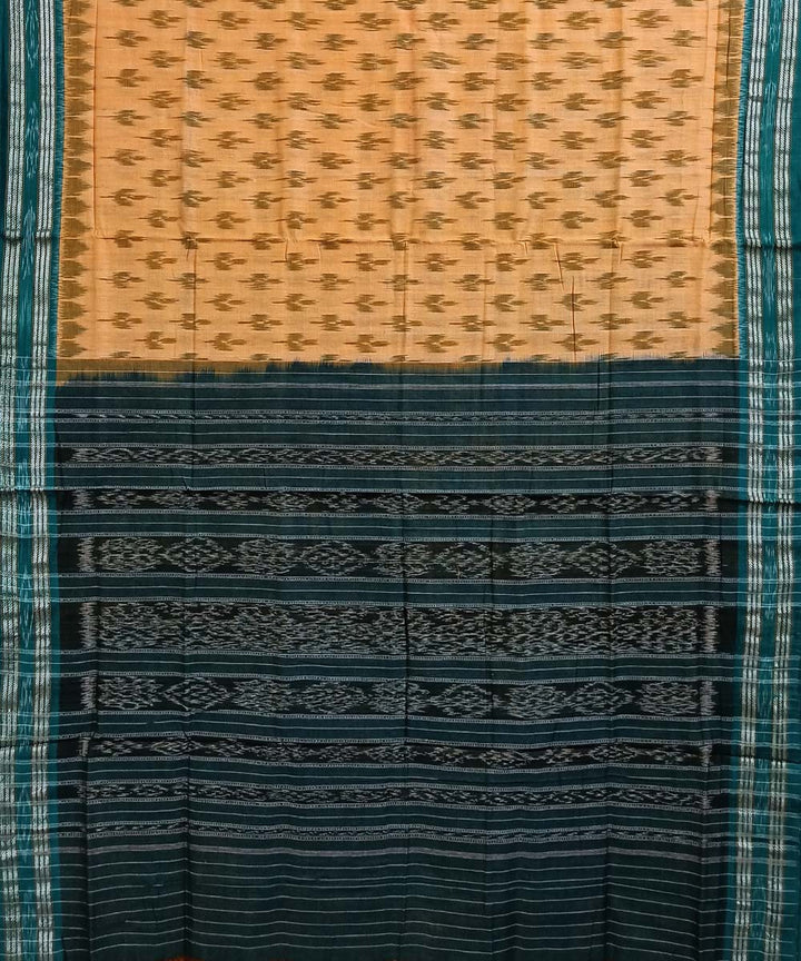 Yellow green cotton handloom nuapatna saree