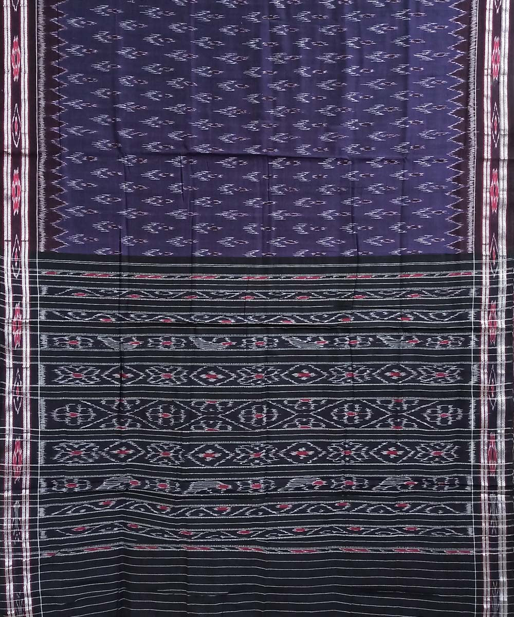 Gray black cotton handloom nuapatna saree