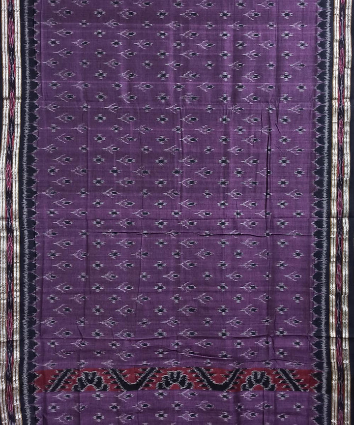 Dark purple black cotton handloom nuapatna saree