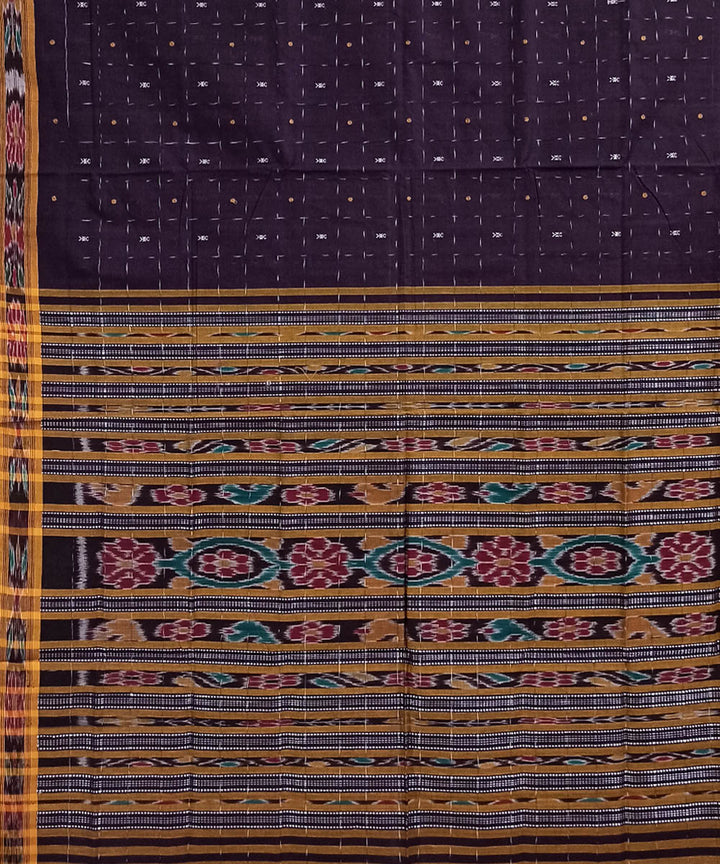 Dark violet cotton handloom nuapatna saree