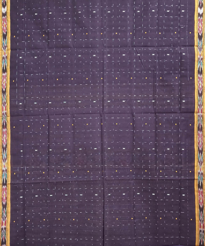 Dark violet cotton handloom nuapatna saree