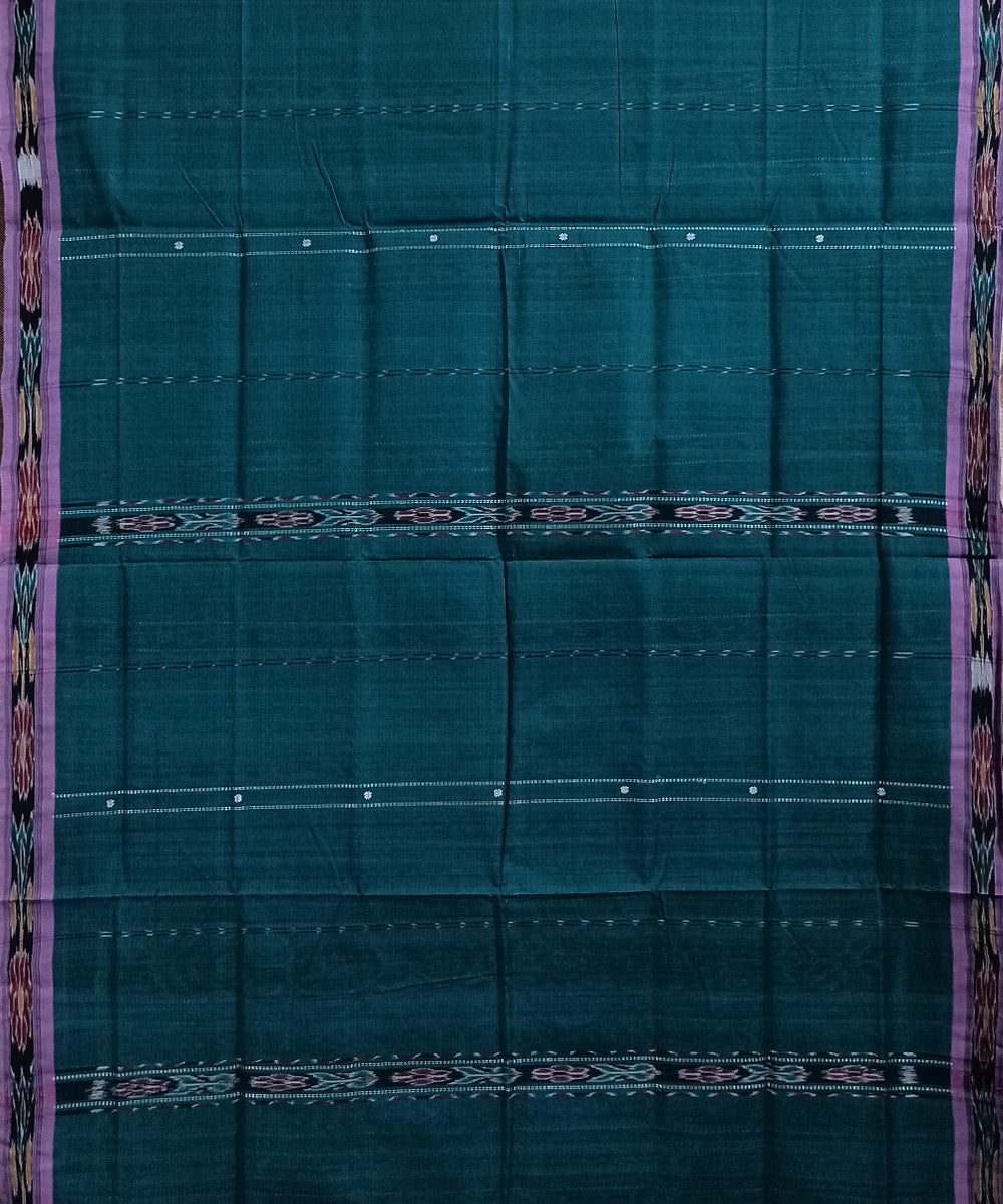 Ocean green cotton handloom nuapatna saree