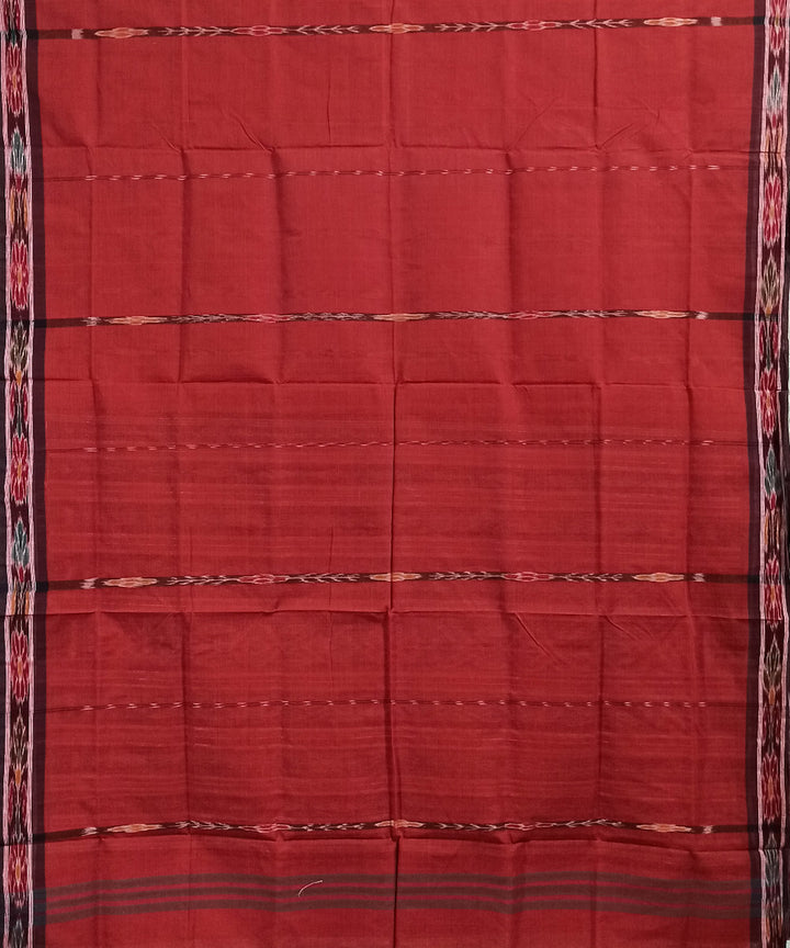 Brick red cotton handloom nuapatna saree