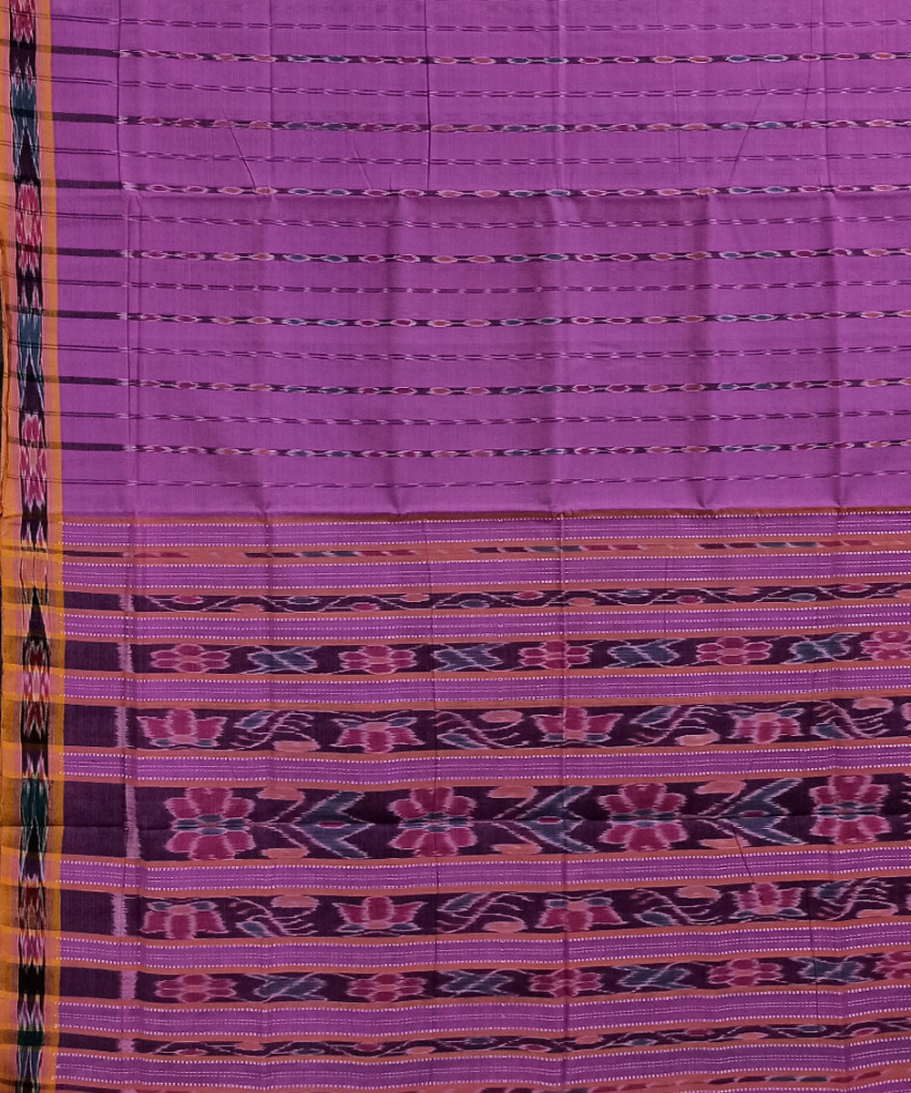 Lilac cotton handloom nuapatna saree