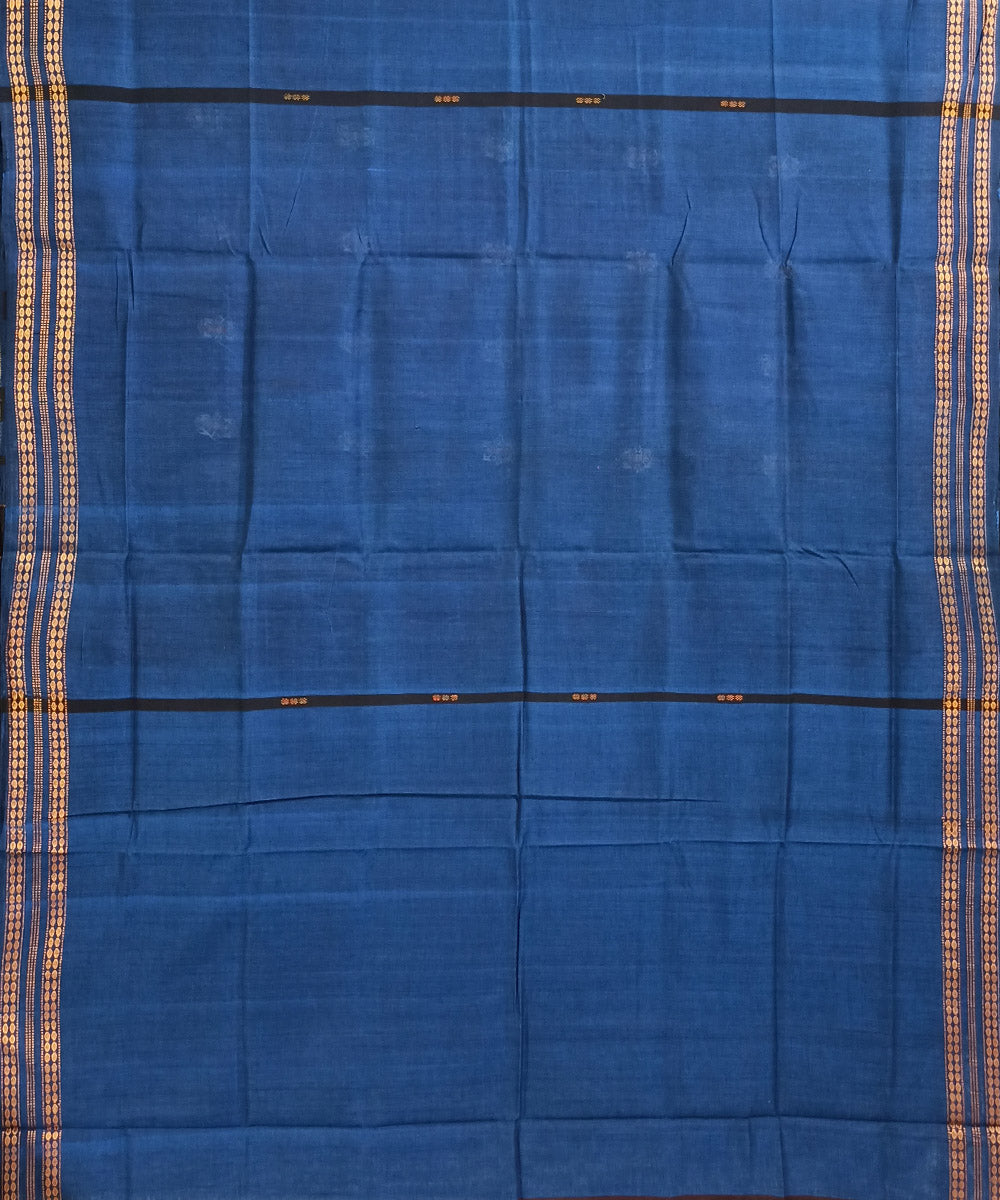 Navy blue black cotton handloom nuapatna saree