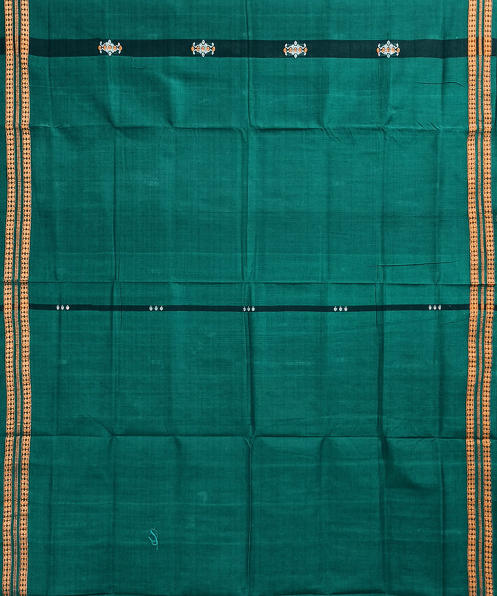 Dark green cotton handwoven nuapatna saree