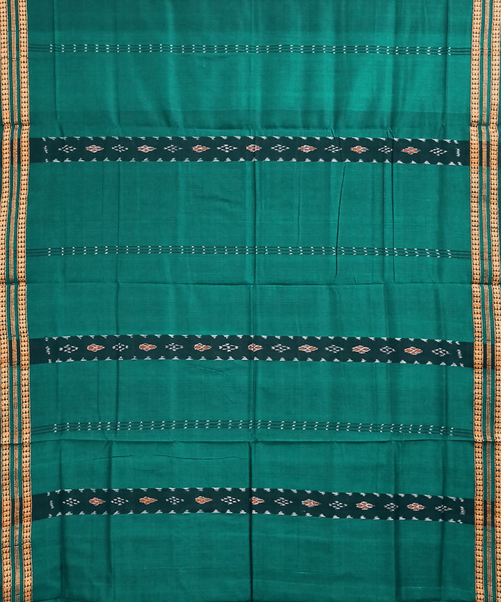 Turquoise black cotton handloom nuapatna saree