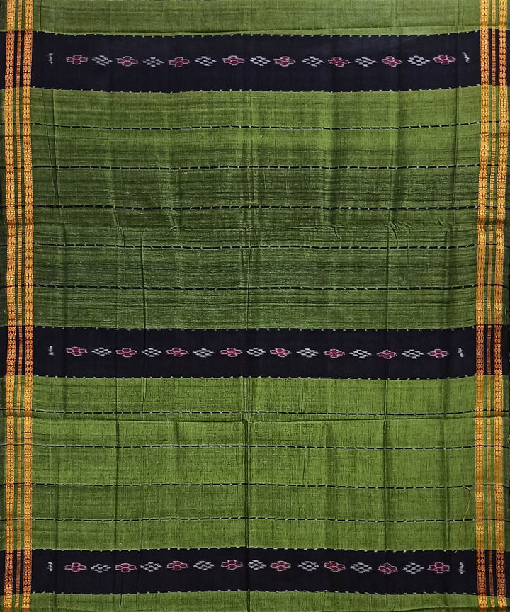 Light green black cotton handloom nuapatna saree