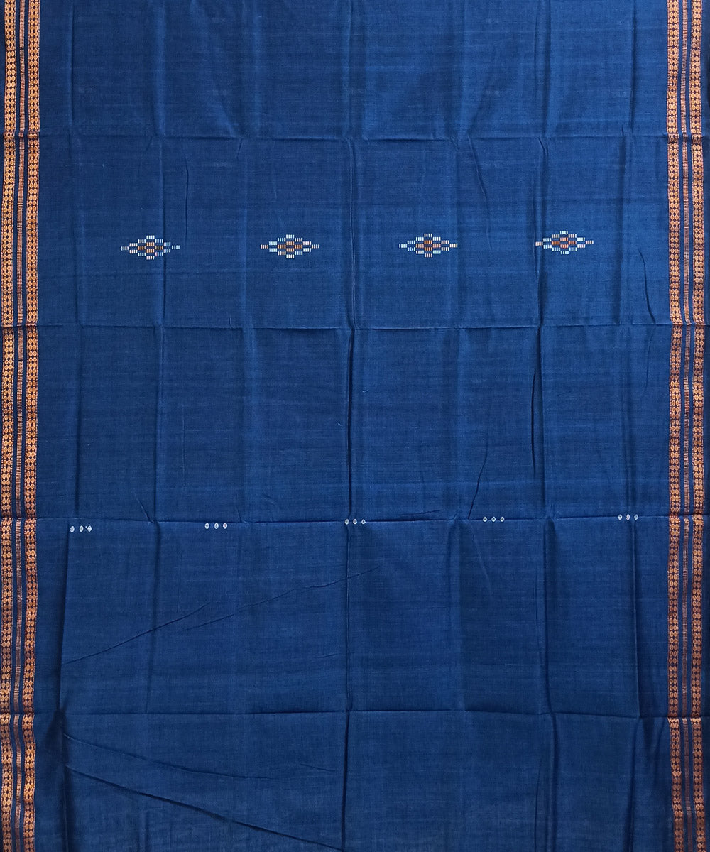 Blue maroon cotton handloom nuapatna saree