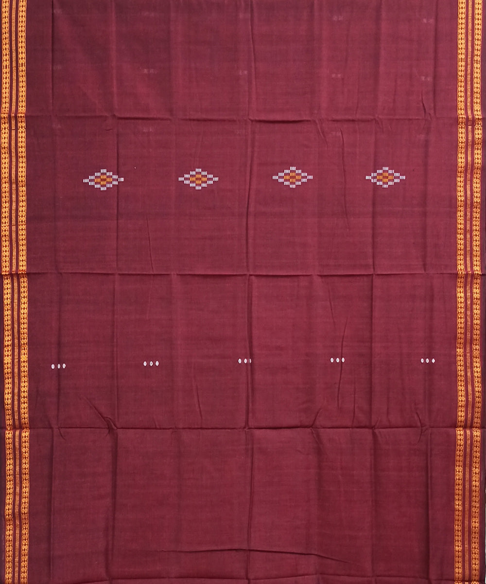 Maroon and black cotton handloom nuapatna saree