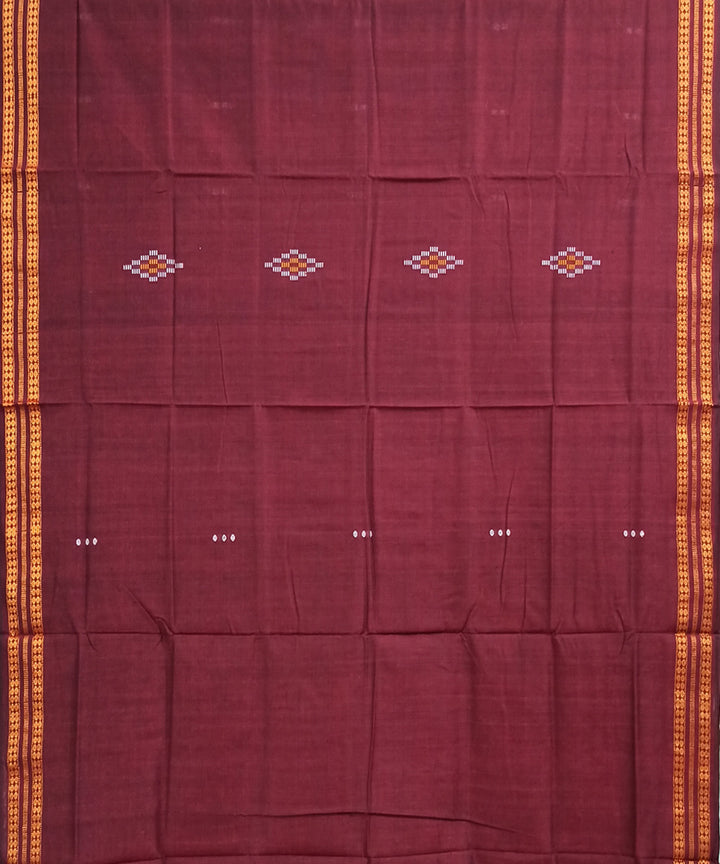 Maroon and black cotton handloom nuapatna saree