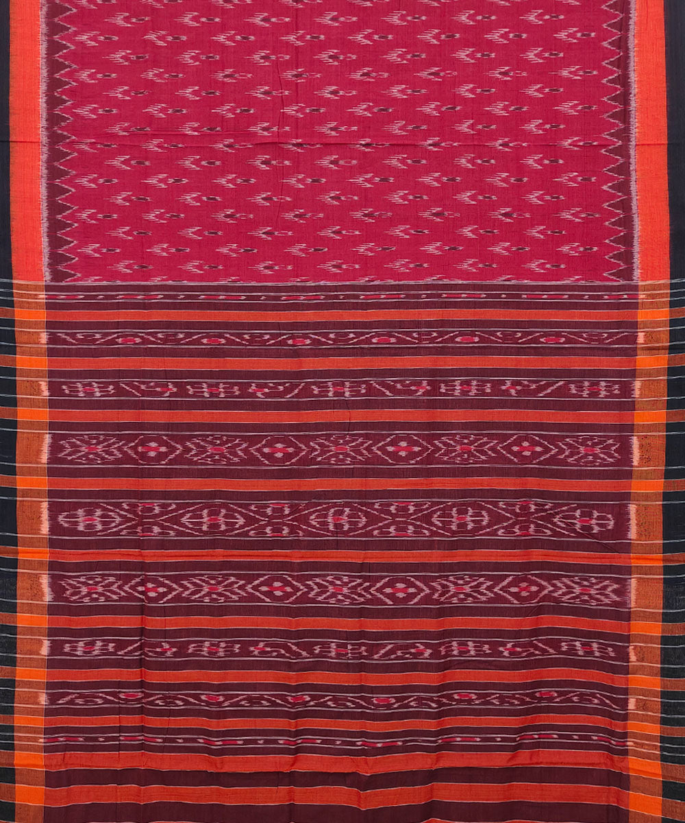 Red cotton handwoven nuapatna cotton saree