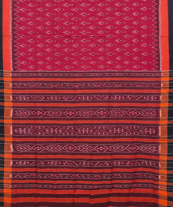 Red cotton handwoven nuapatna cotton saree