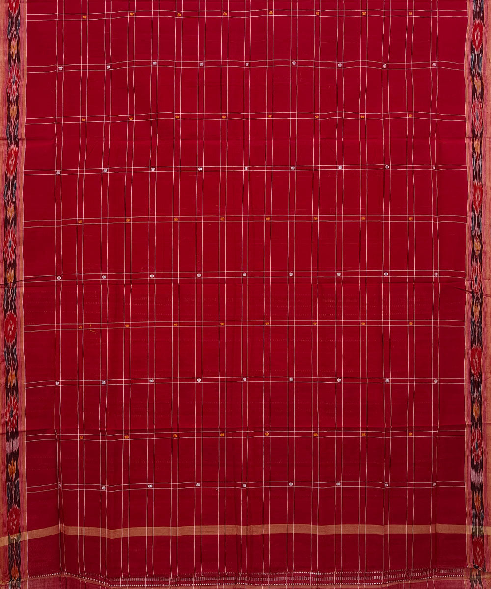 Red cotton handwoven nuapatna saree