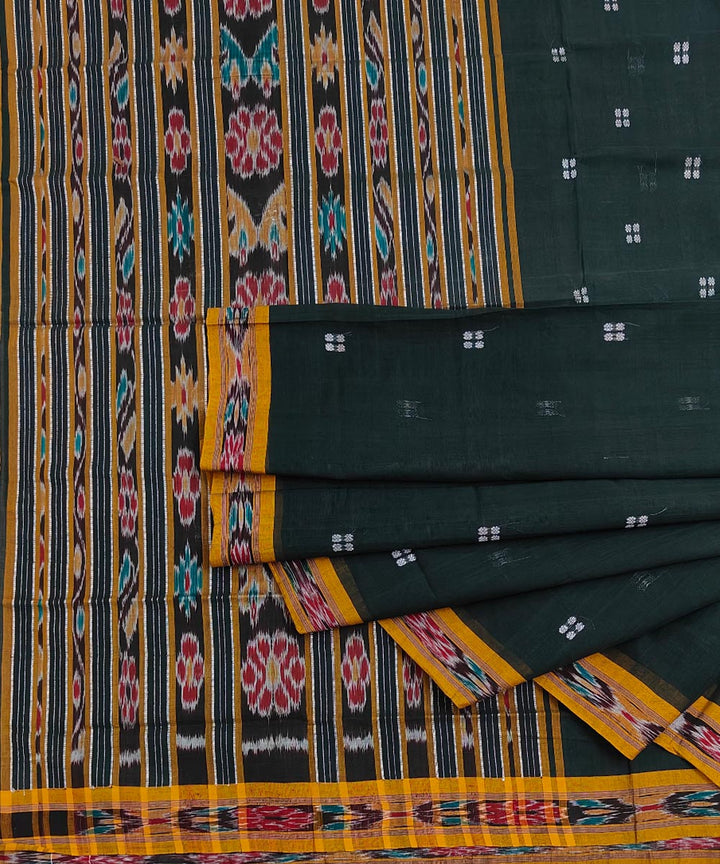 Black mustard handwoven nuapatna cotton saree