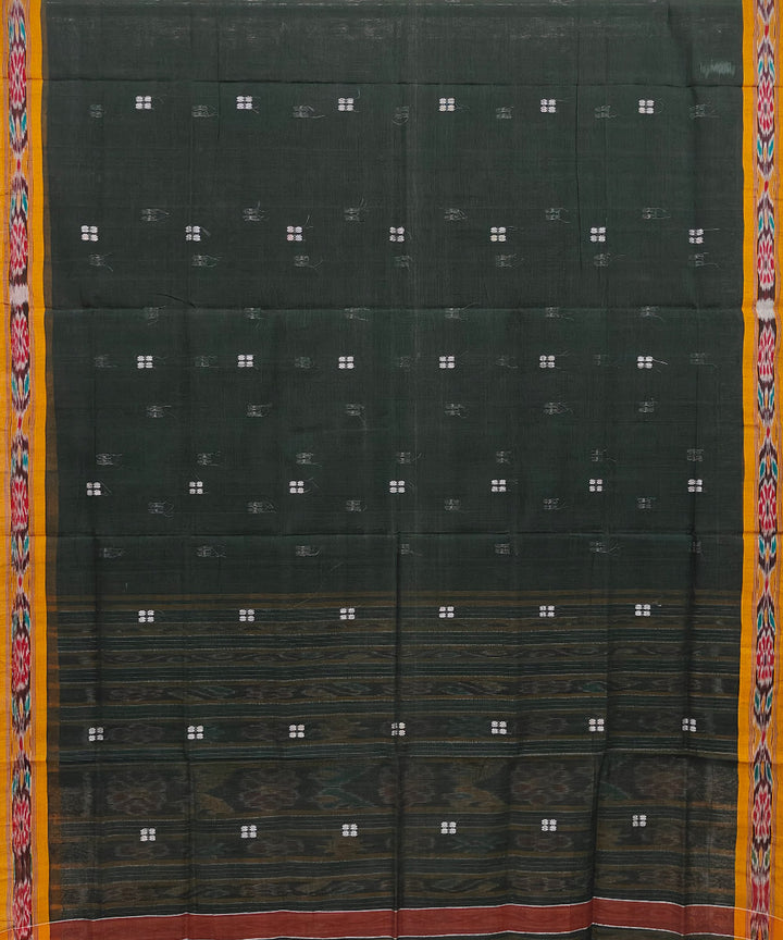 Black mustard handwoven nuapatna cotton saree