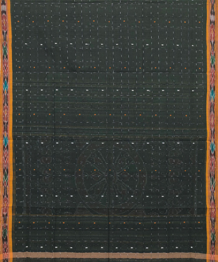 Black mustard cotton handwoven nuapatna saree