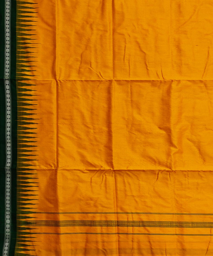 Yellow green handwoven silk sambalpuri dhoti