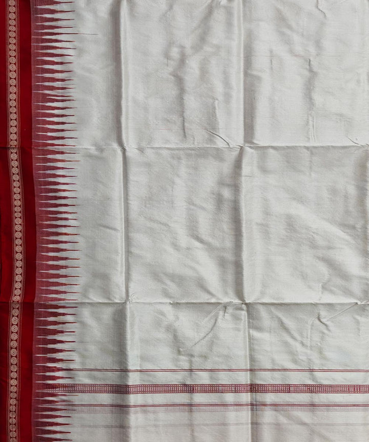 White red handwoven silk sambalpuri dhoti