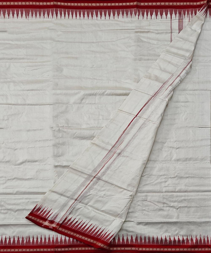 White red handwoven silk sambalpuri dhoti