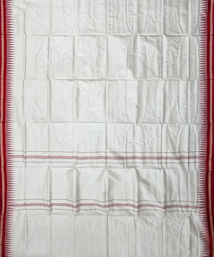 White red handwoven silk sambalpuri dhoti