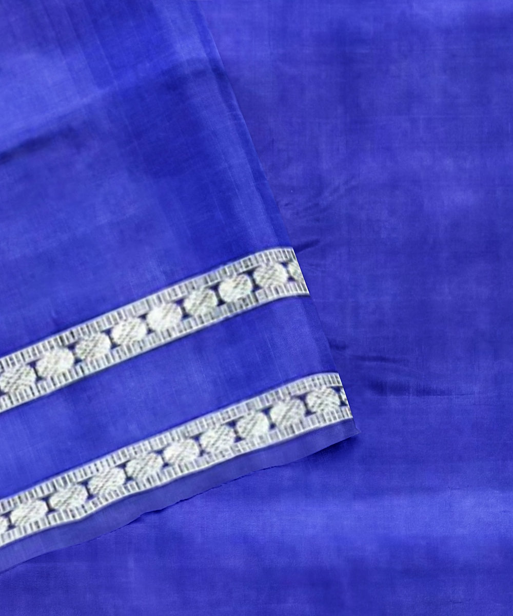 Magenta and navy silk handloom bomkai saree