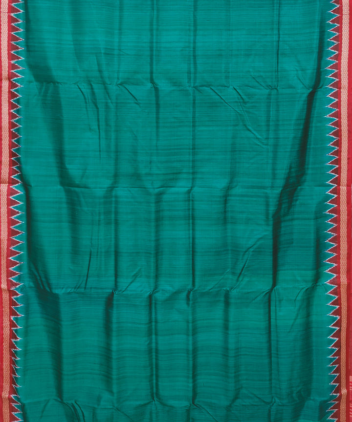 Cyan Blue maroon Silk Handwoven Khandua Saree
