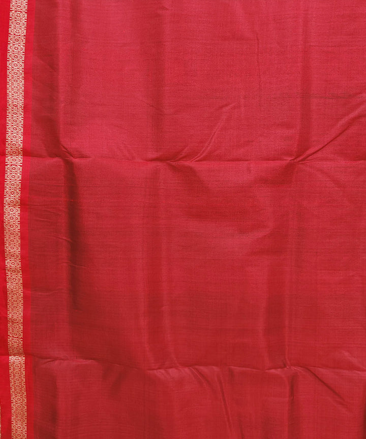 Cyan Blue maroon Silk Handwoven Khandua Saree