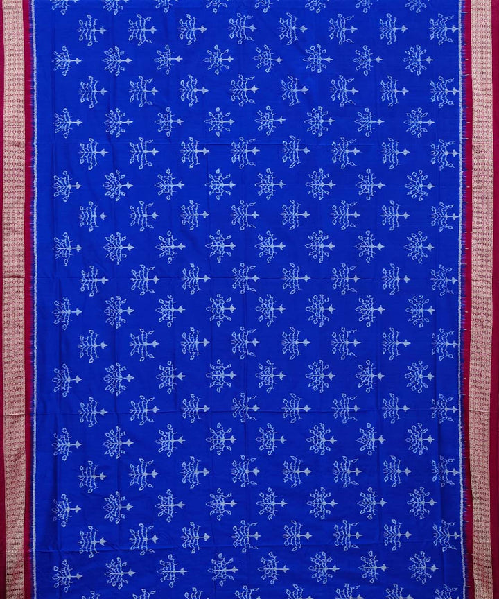 Navy blue purple sambalpuri silk handwoven saree