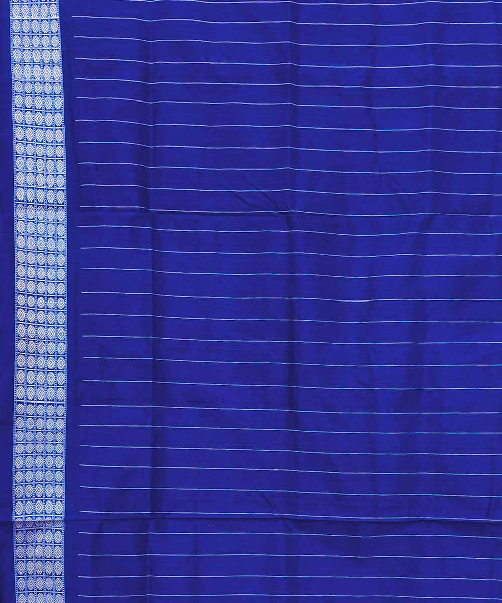 Red blue silk handwoven sambalpuri saree