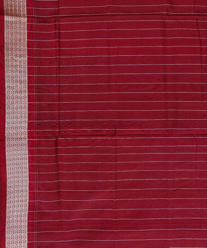 Cyan blue maroon silk handwoven sambalpuri saree