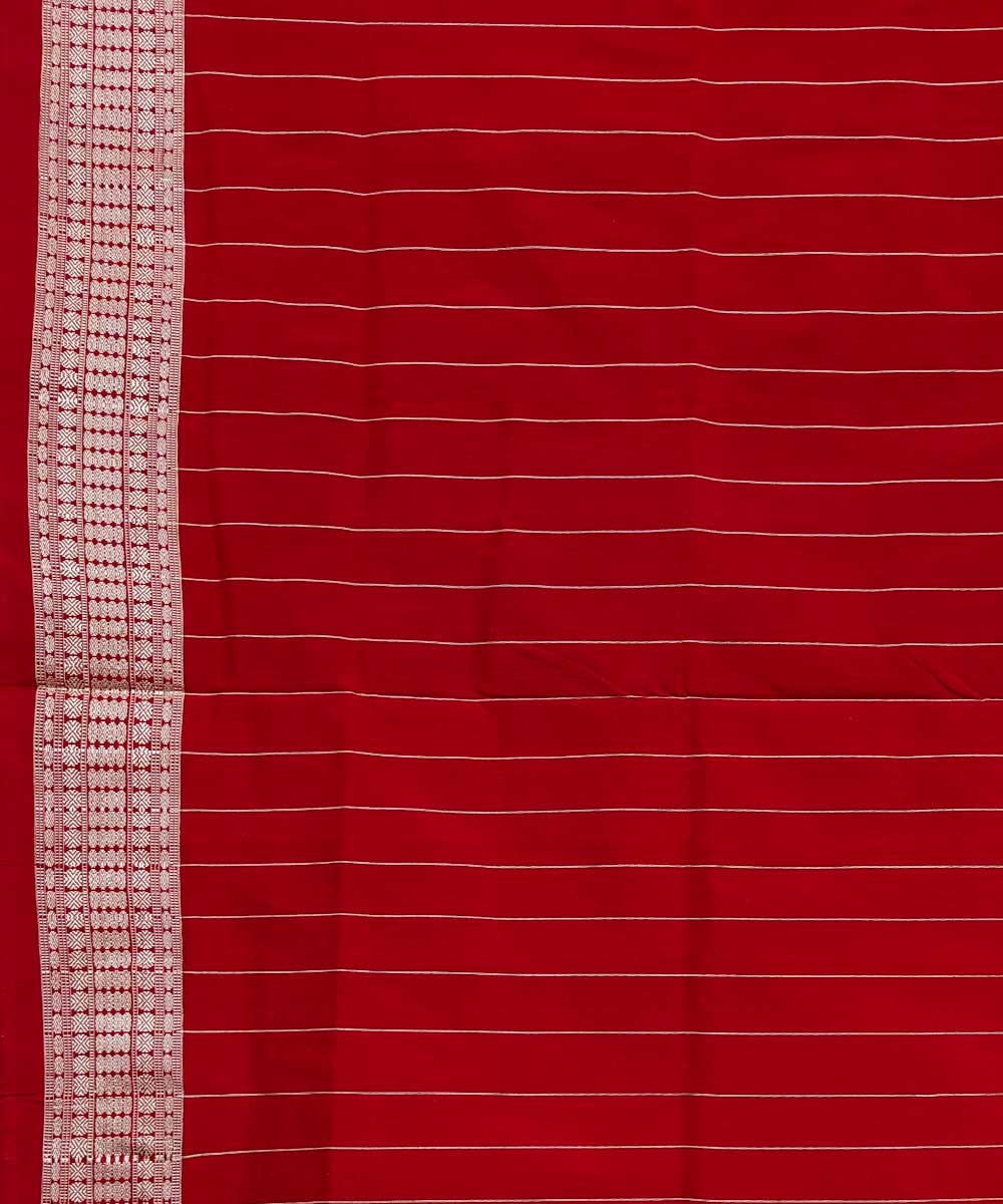 Red multicolour silk handwoven sambalpuri saree