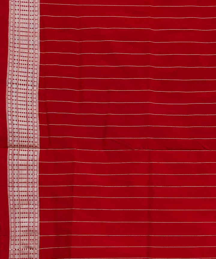 Red multicolour silk handwoven sambalpuri saree