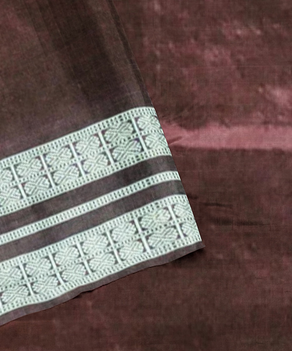 Red mahogany silk handloom bomkai saree