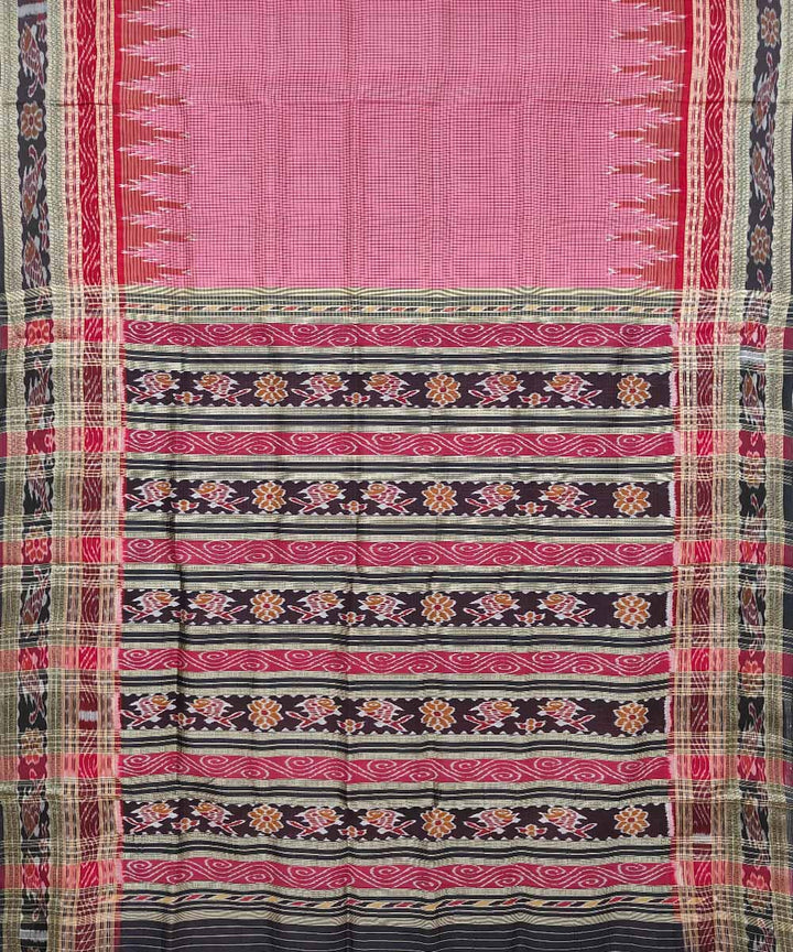 Pink multicolor Silk Handwoven Khandua Saree