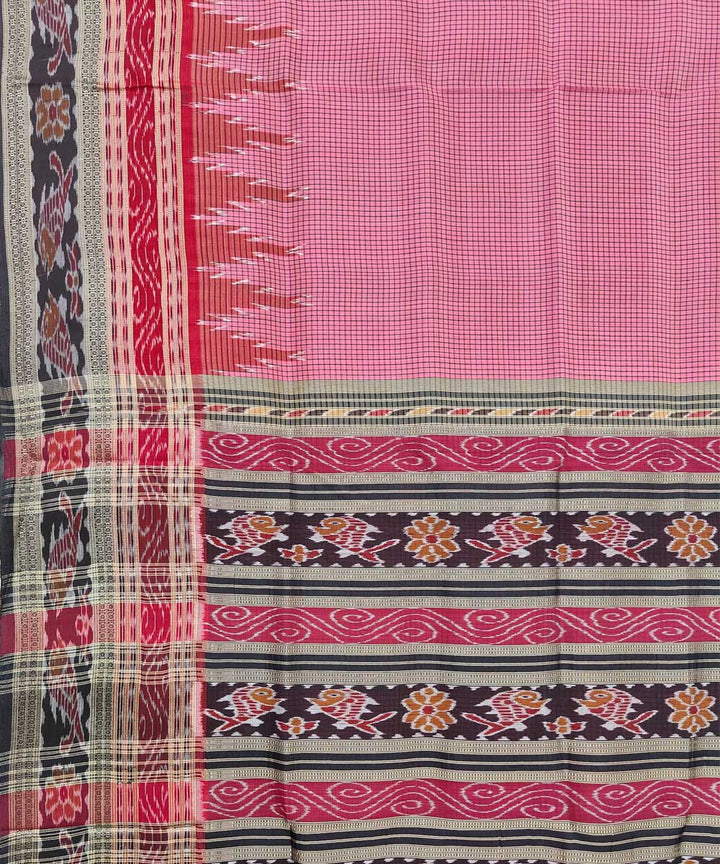 Pink multicolor Silk Handwoven Khandua Saree