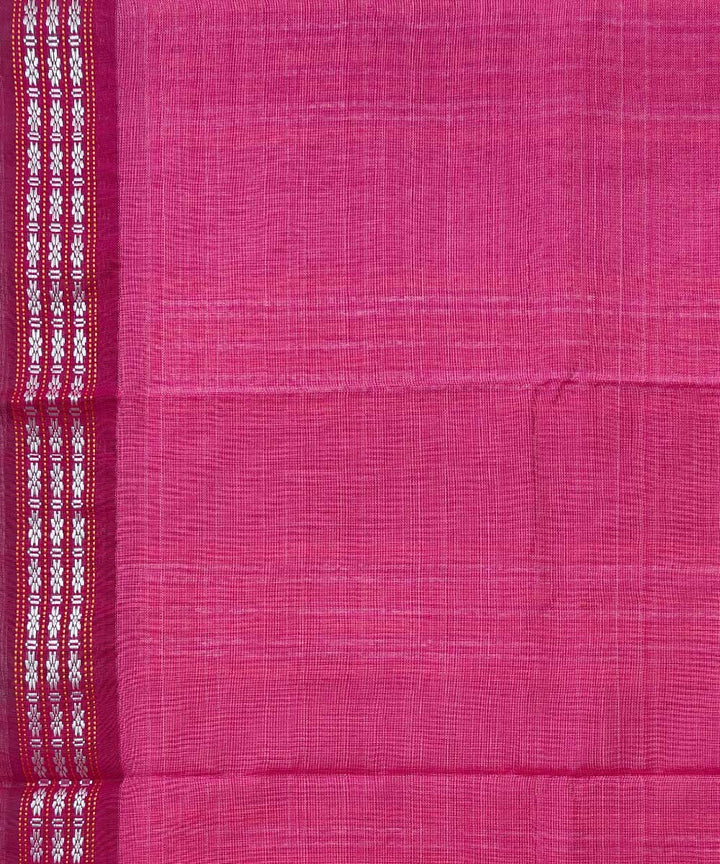 White pink gopalpur tussar silk handwoven saree