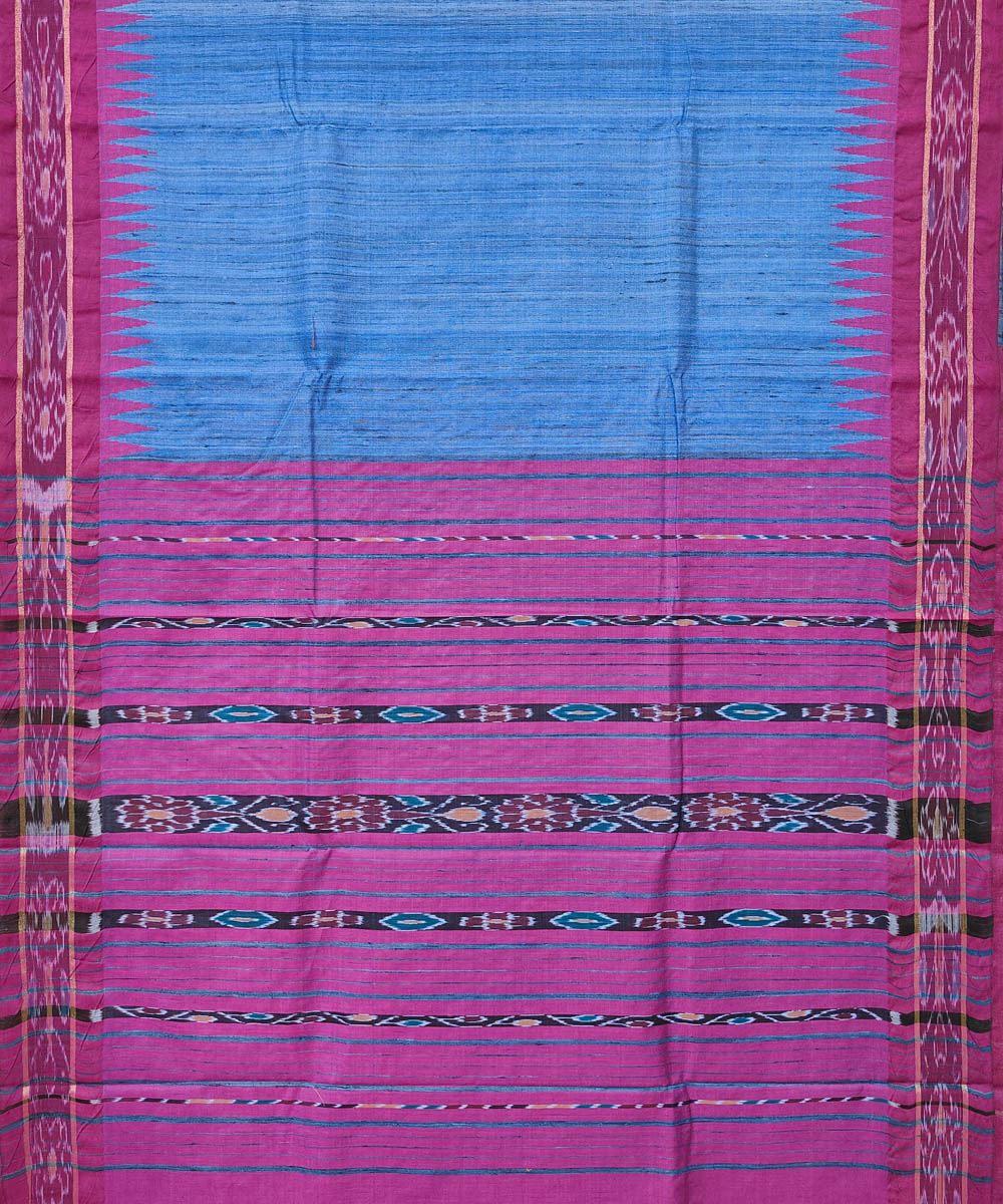 Cyan blue purple gopalpur tussar silk handwoven saree