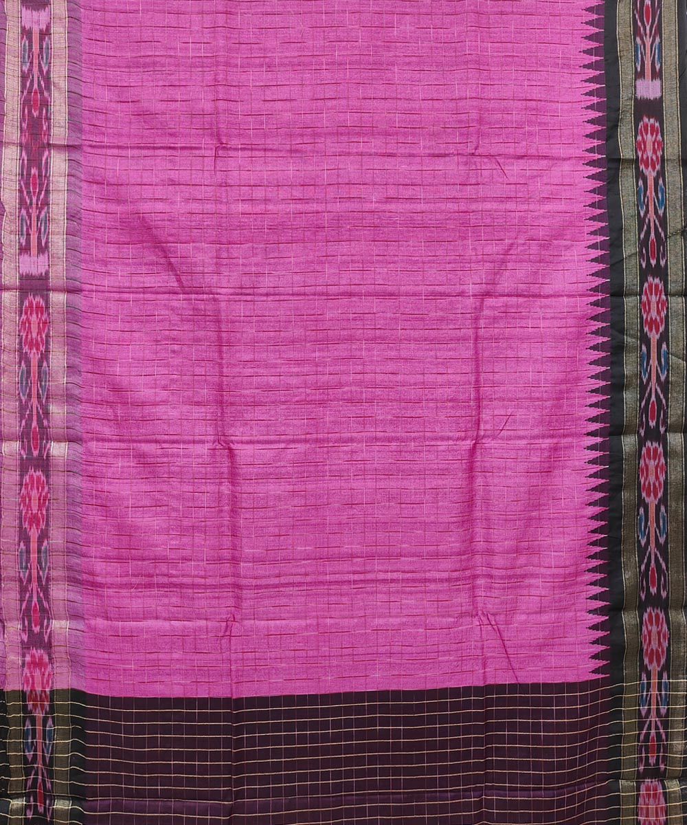 Purple black gopalpur tussar silk handwoven saree