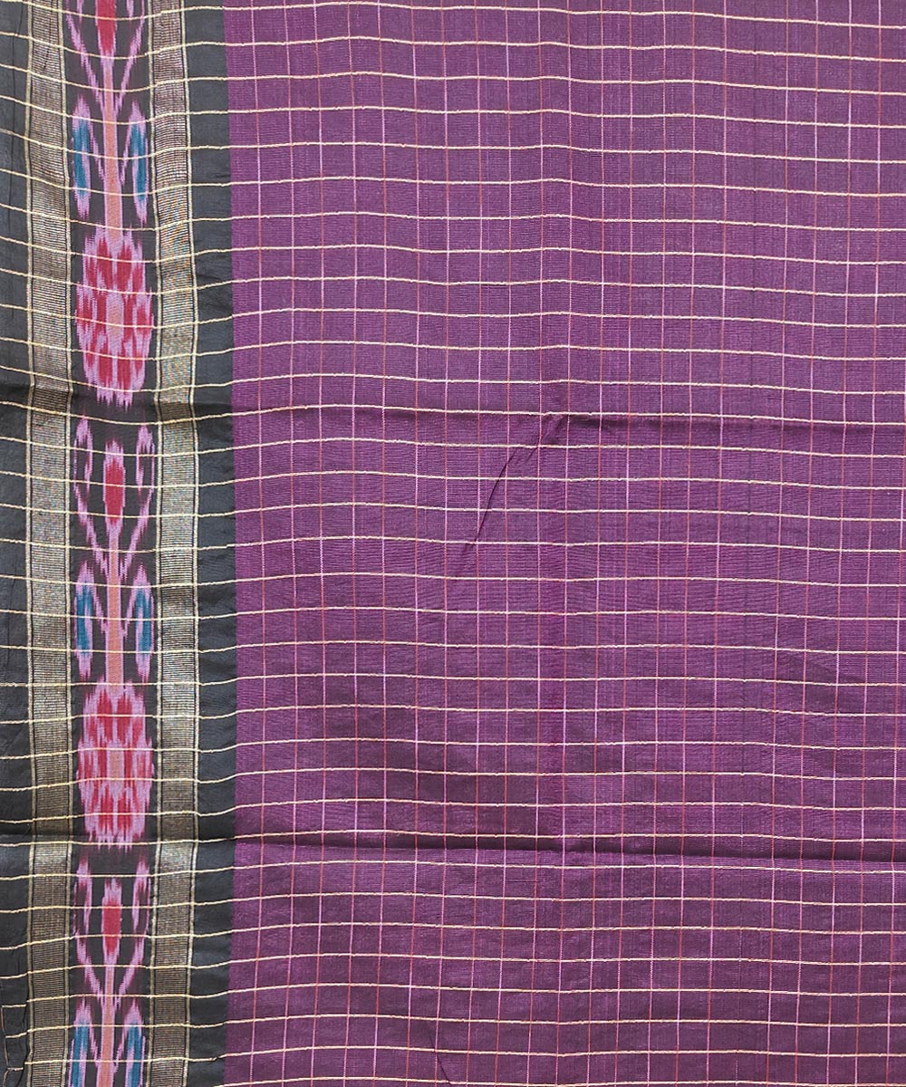 Purple black gopalpur tussar silk handwoven saree
