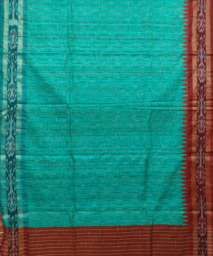 Light green maroon gopalpur tussar silk handwoven saree