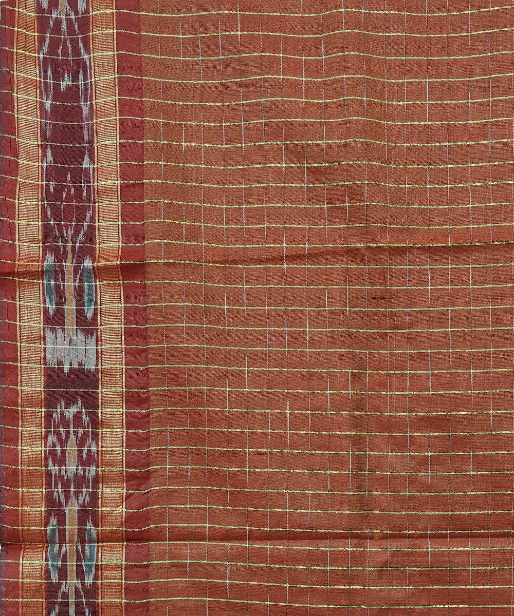 Light green maroon gopalpur tussar silk handwoven saree