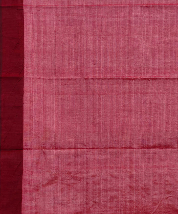 Beige red handwoven gopalpur tussar silk saree