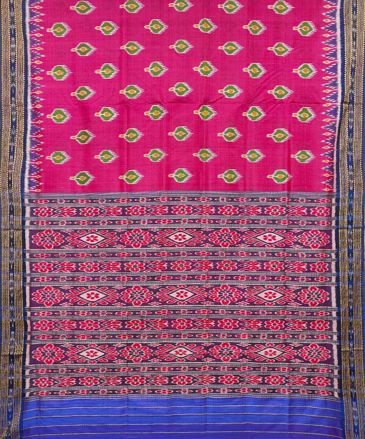 Pink cotton silk handwoven khandua saree