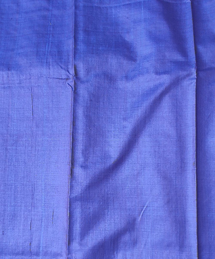 Yellow navy blue tussar silk handloom gopalpur saree