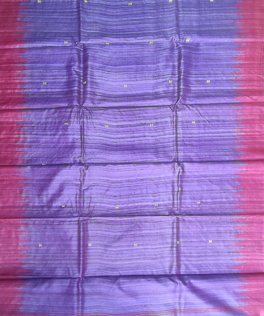 Navy blue purple tussar silk handloom gopalpur saree