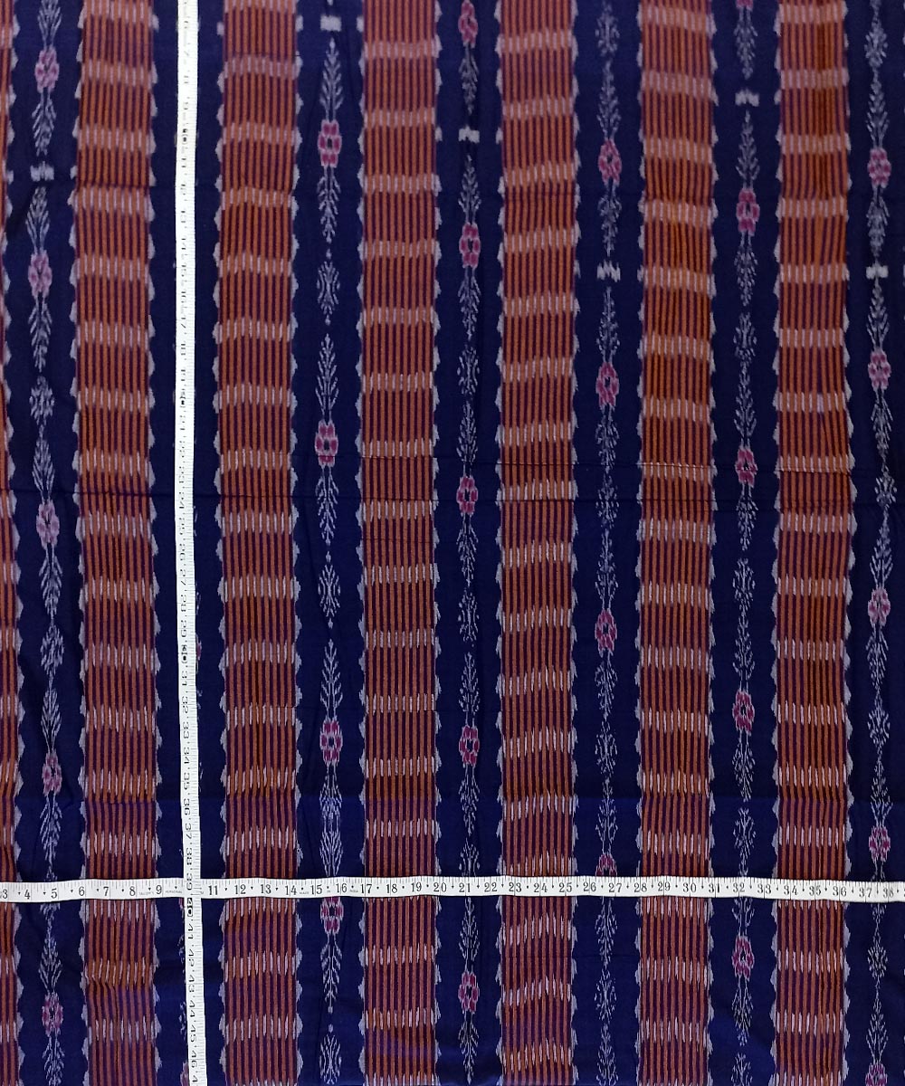 Navy blue handwoven cotton nuapatna fabric