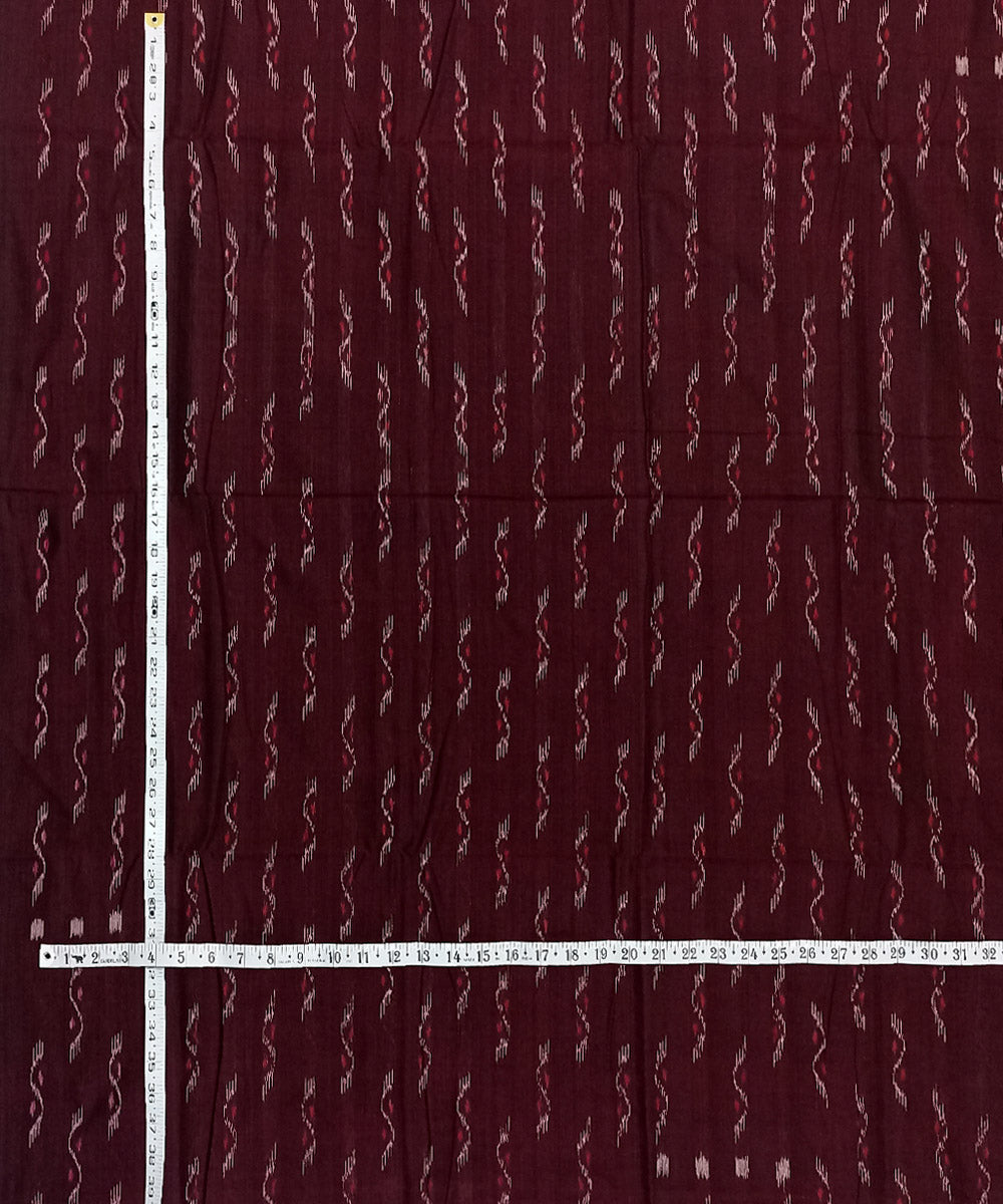 Maroon handwoven cotton nuapatna fabric