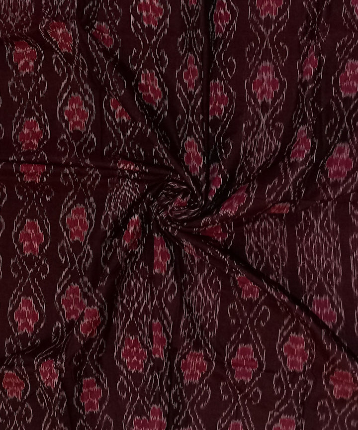 Brown red handwoven cotton nuapatna fabric